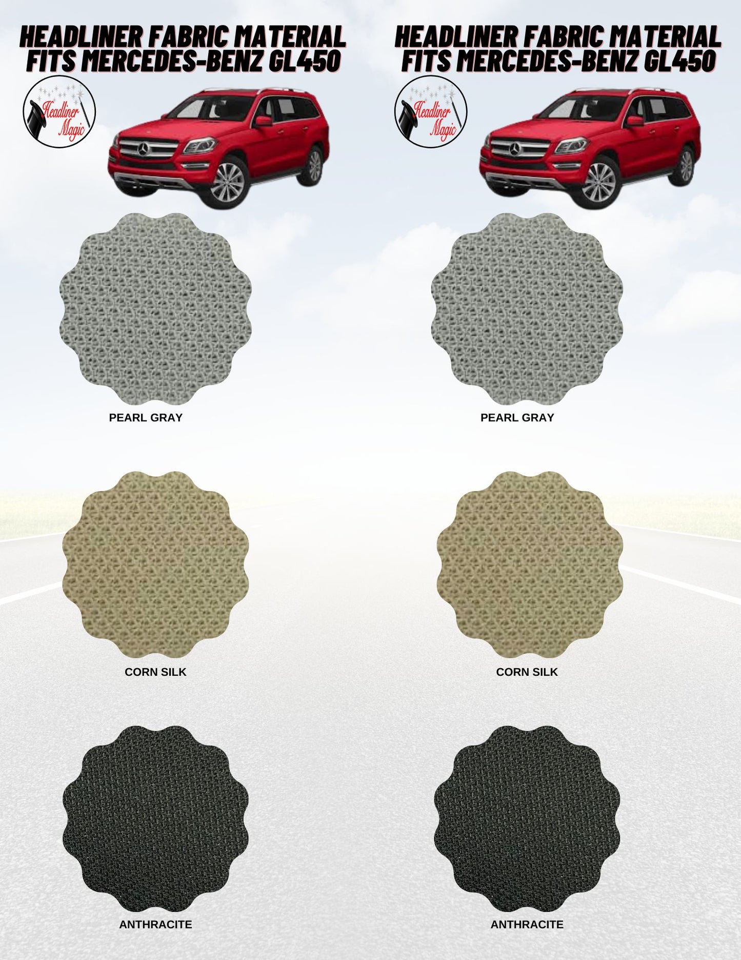 Foam Back Headliner Fabric for Mercedes GL450