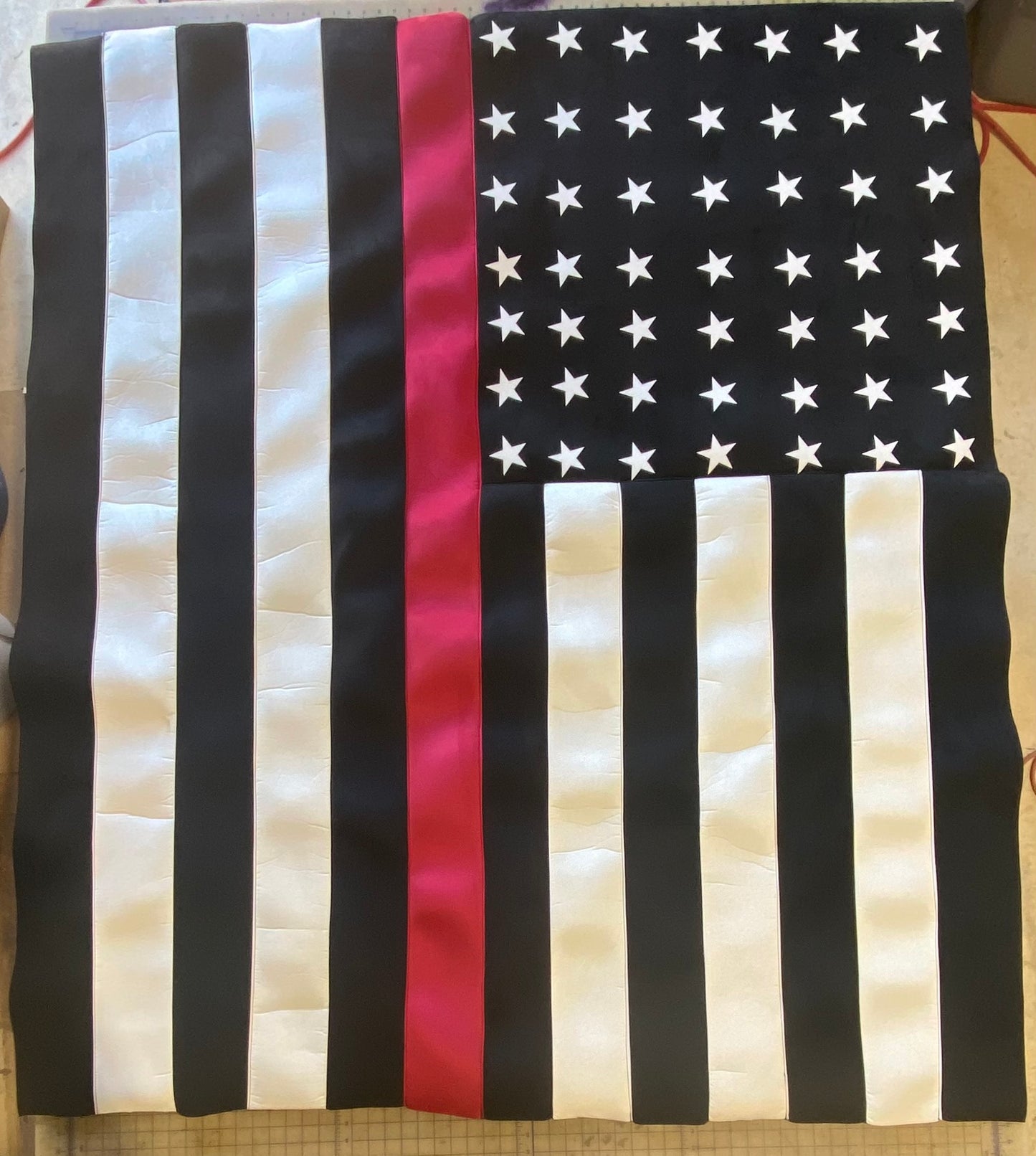 Fallen Fire Fighter Suede American Flag Headliner